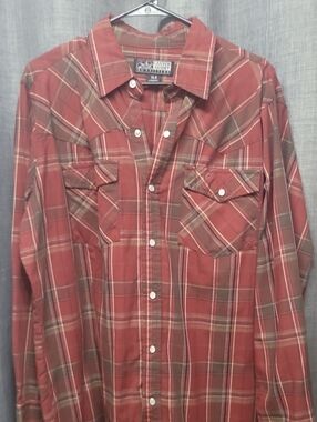 Canyon Guide Men's Rust Plaid Button-Down Shirt